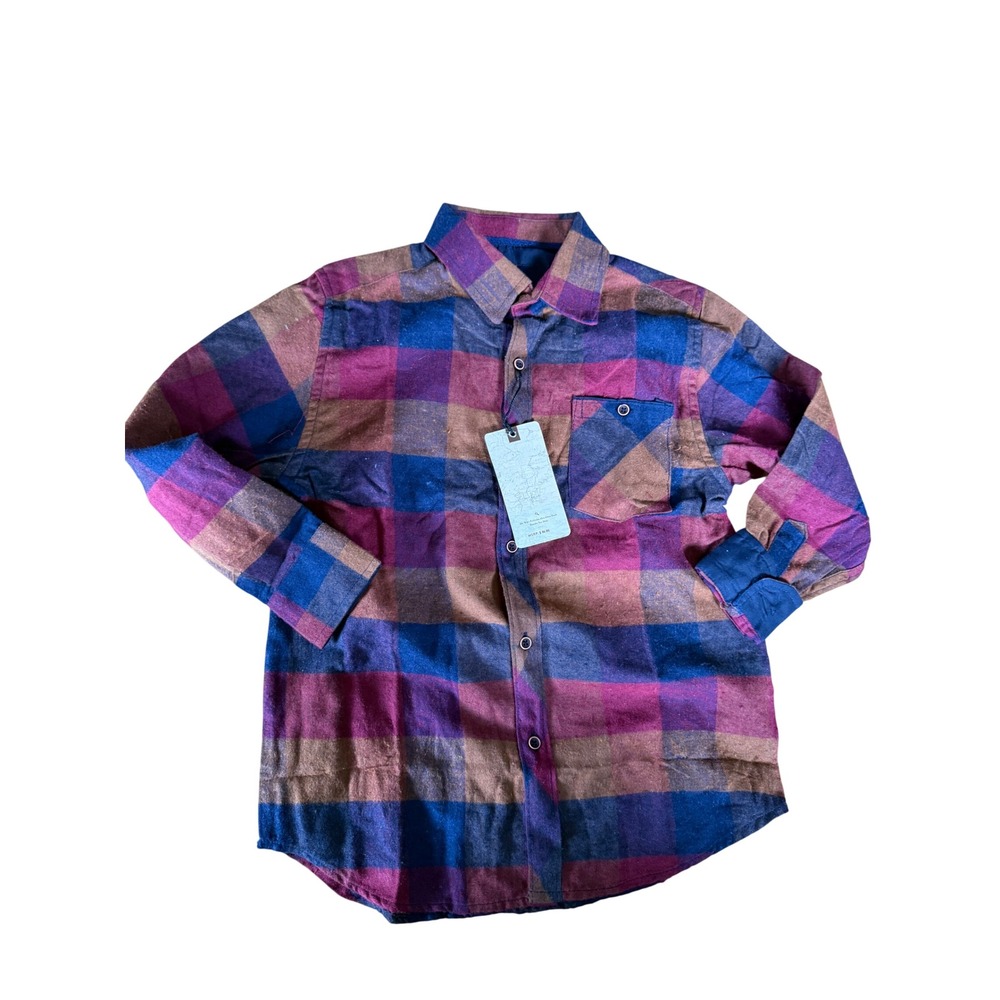 NWT Nomad checkered plaid button down coat shirt shaket youth
